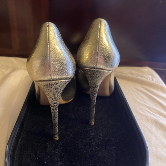 Casadei Metallic Gold Stiletto Heels - Picture 3 of 9